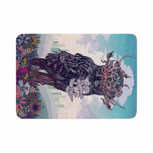 Mat Miller Journeying Spirit (Owl) Magenta Fantasy Memory Foam Bath Rug