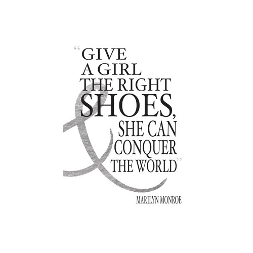 'Give a Girl the Right Shoes, She Can Conquer the World' by Amanda Greenwood Textual Art on Wrapped Canvas Fairmont Park Size: 152.4cm H x 101.6cm W x