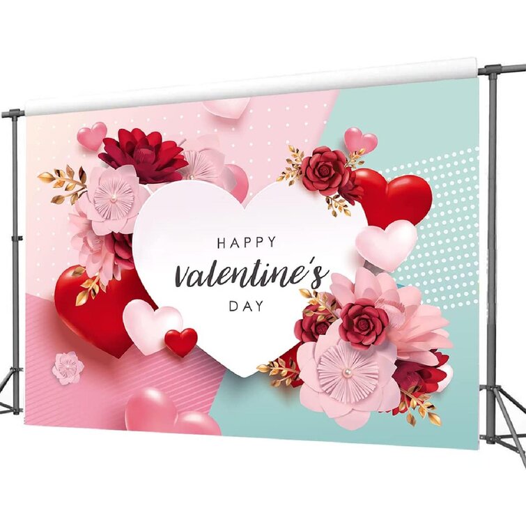 Valentine's And Wedding Photo Booth Backdrop Flower Print Photography Background