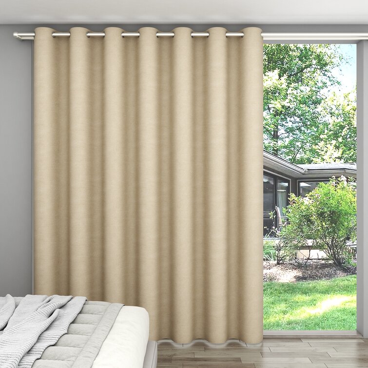 Solid Grmmet Door Window Curtain Lined Blackout Thermal Treatment Drape Panel 