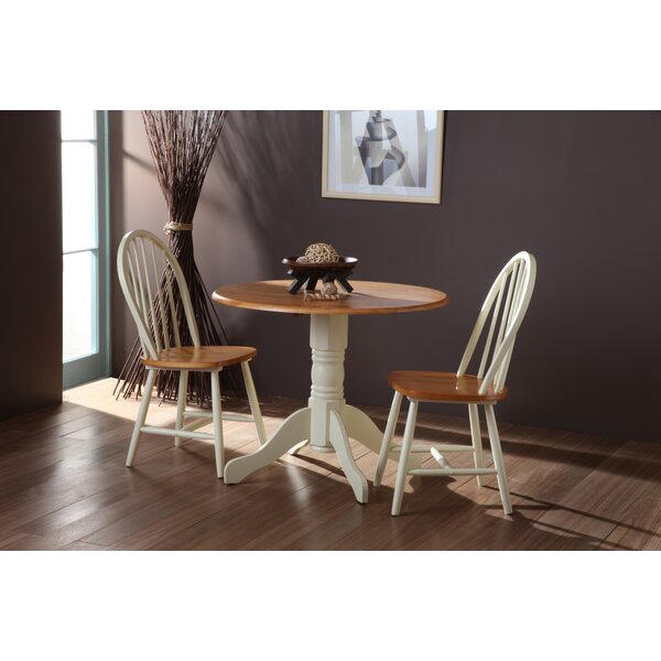 dublin extendable solid wood dining table three posts