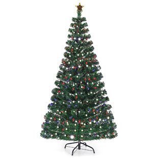 7ft/2.1m Top Quality Bushy Artificial Coloured Christmas Trees Green Black White 