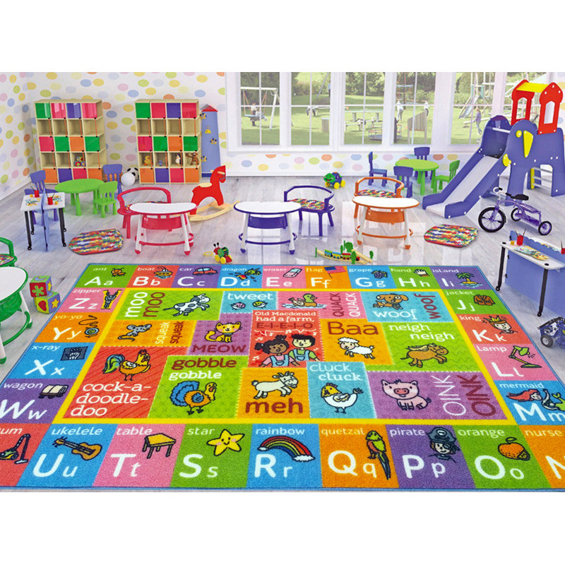Zoomie Kids Perreira Abc Alphabet Green Pink Indoor Outdoor Rug Reviews Wayfair