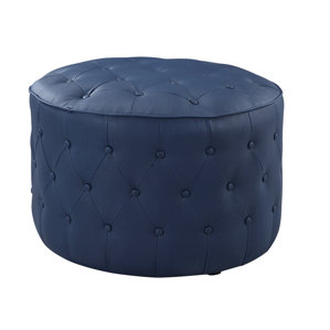 Marley Button Tufted Pouf Leather Otto..