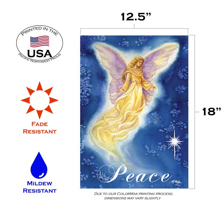 Toland Star Light Star Bright 12.5 x 18 Patriotic Angel Peace Love Garden Flag 