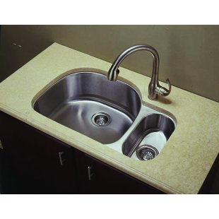 D Shape Kitchen Sink Wayfair 31 88 L X 20 13 W D Shape Double Undermount Kitchen Sink With Food Dispoal Bowl