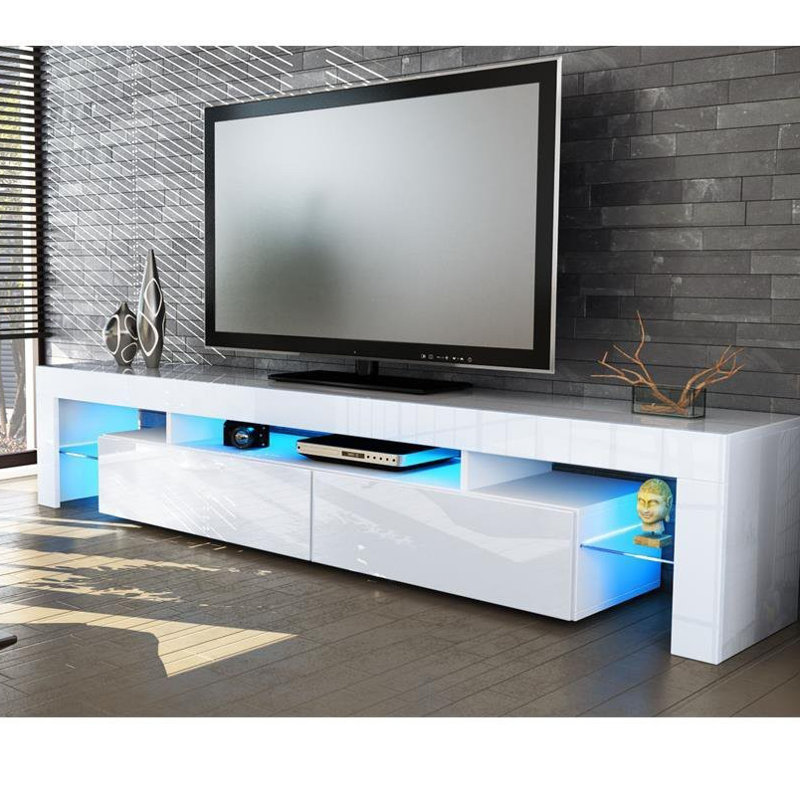 Orren Ellis Kopec Modern 74 4 Tv Stand With Led Light Reviews Kopec Modern 74 4 Tv Stand With Led Light