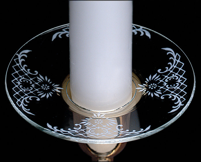 Holder ~~5/" in Diameter~~ NEW Biedermann Glass Pillar Candle Plate