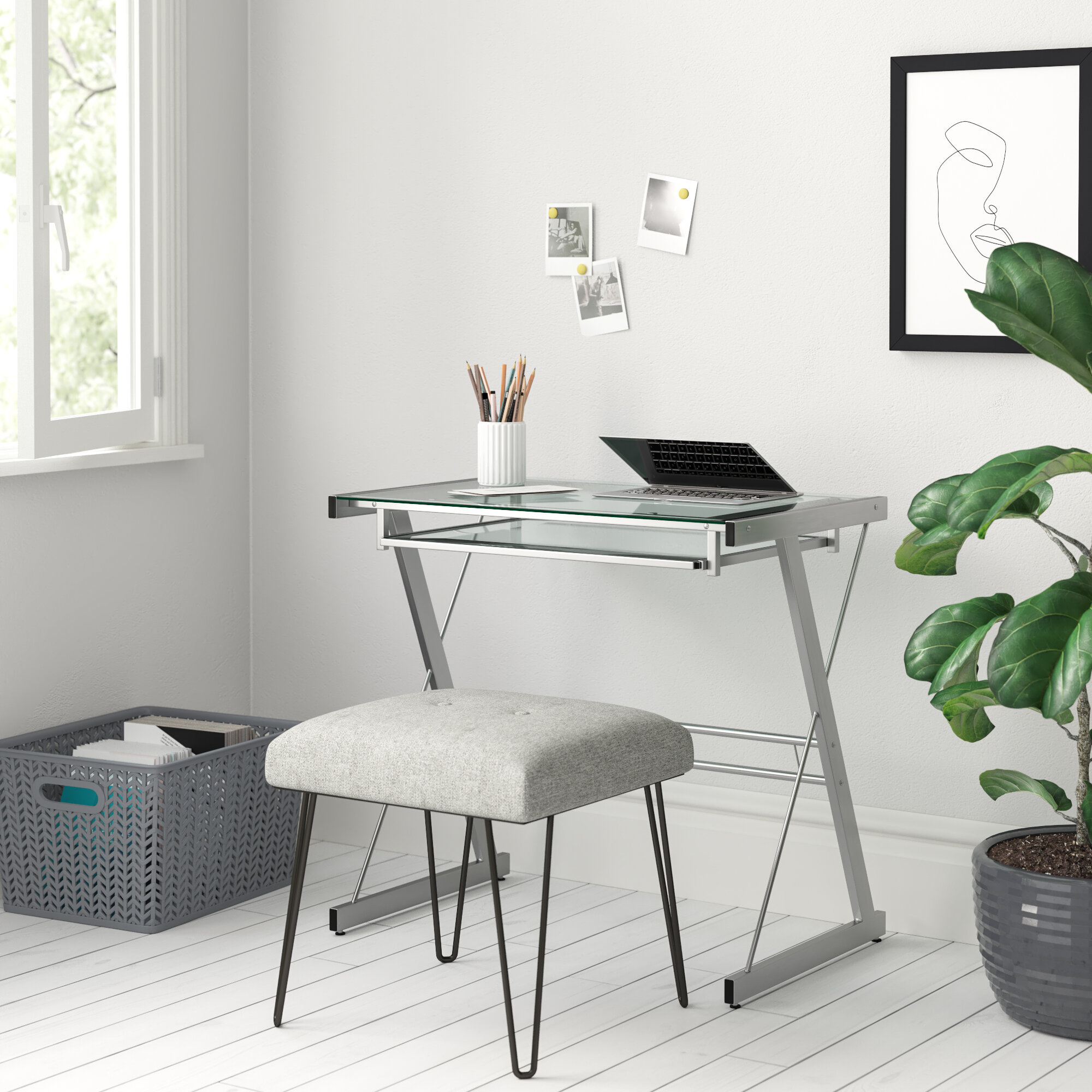 Zipcode Design Yvonne Glass Desk Reviews Wayfair