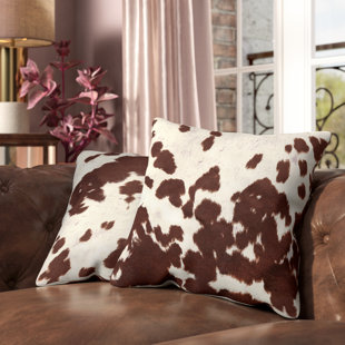 Cow Print Throw Pillows Wayfair Margarida Square Cow Hide Print Throw Pillow Set Of 2