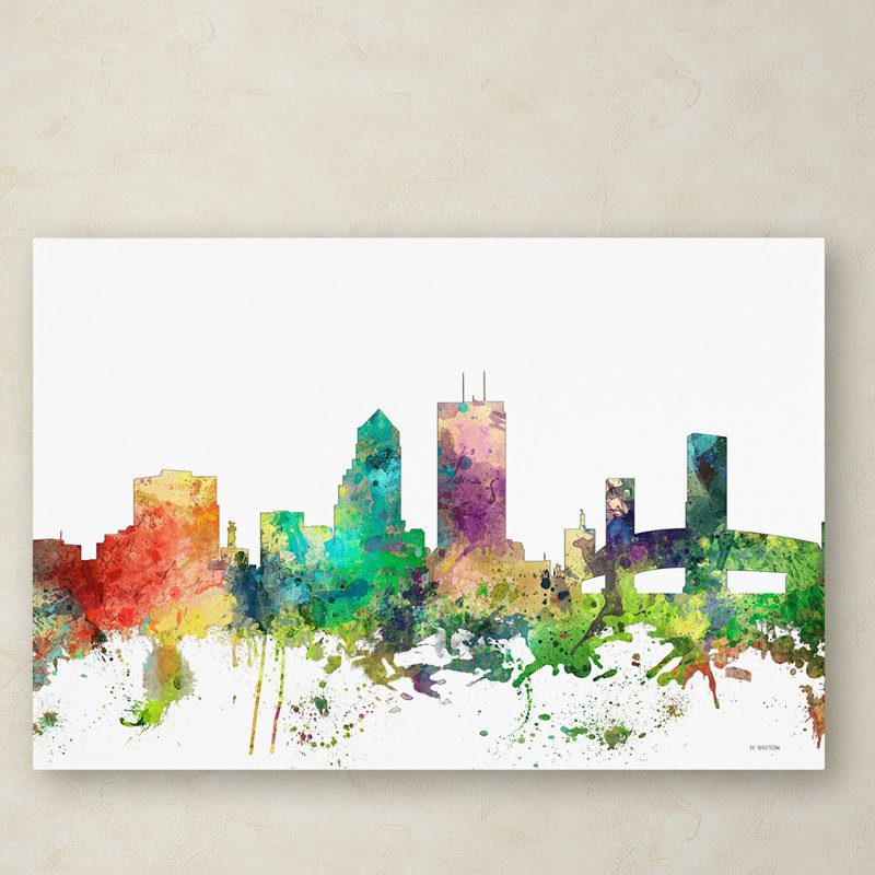 Trademark Art Jacksonville Florida Skyline Sp Graphic Art On