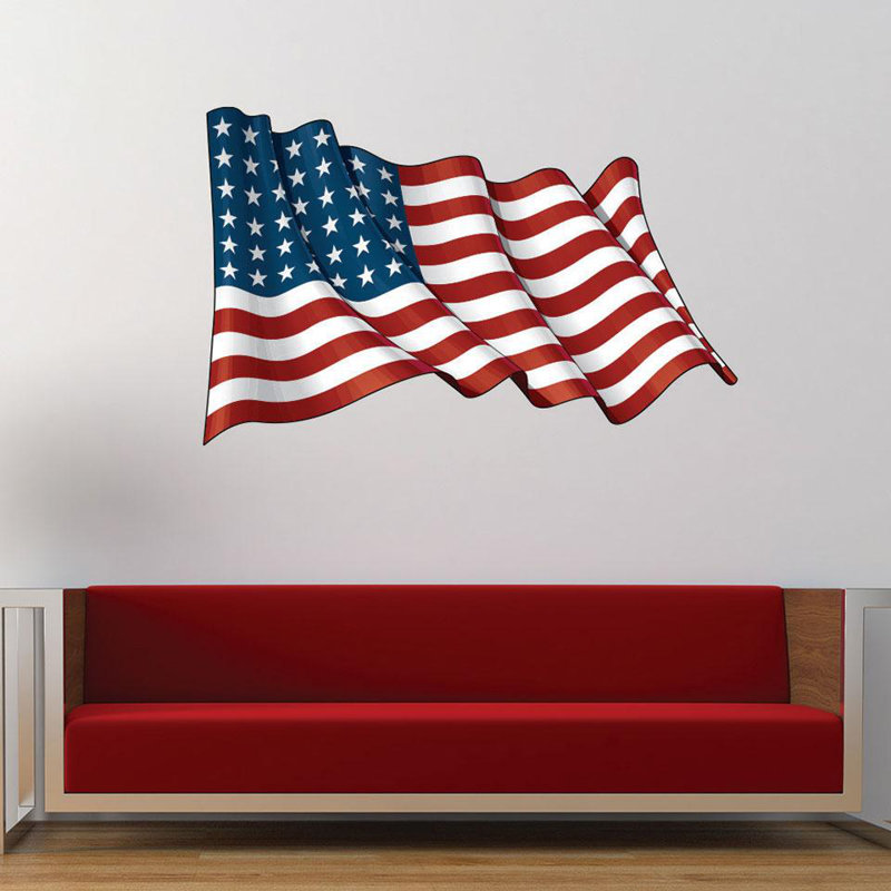 The Holiday Aisle Wavey American Flag Wall Decal Wayfair Wavey American Flag Wall Decal