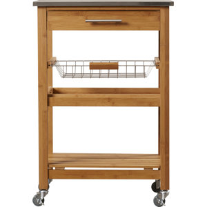 Arbor Oaks Kitchen Cart with Stainless Steel Top