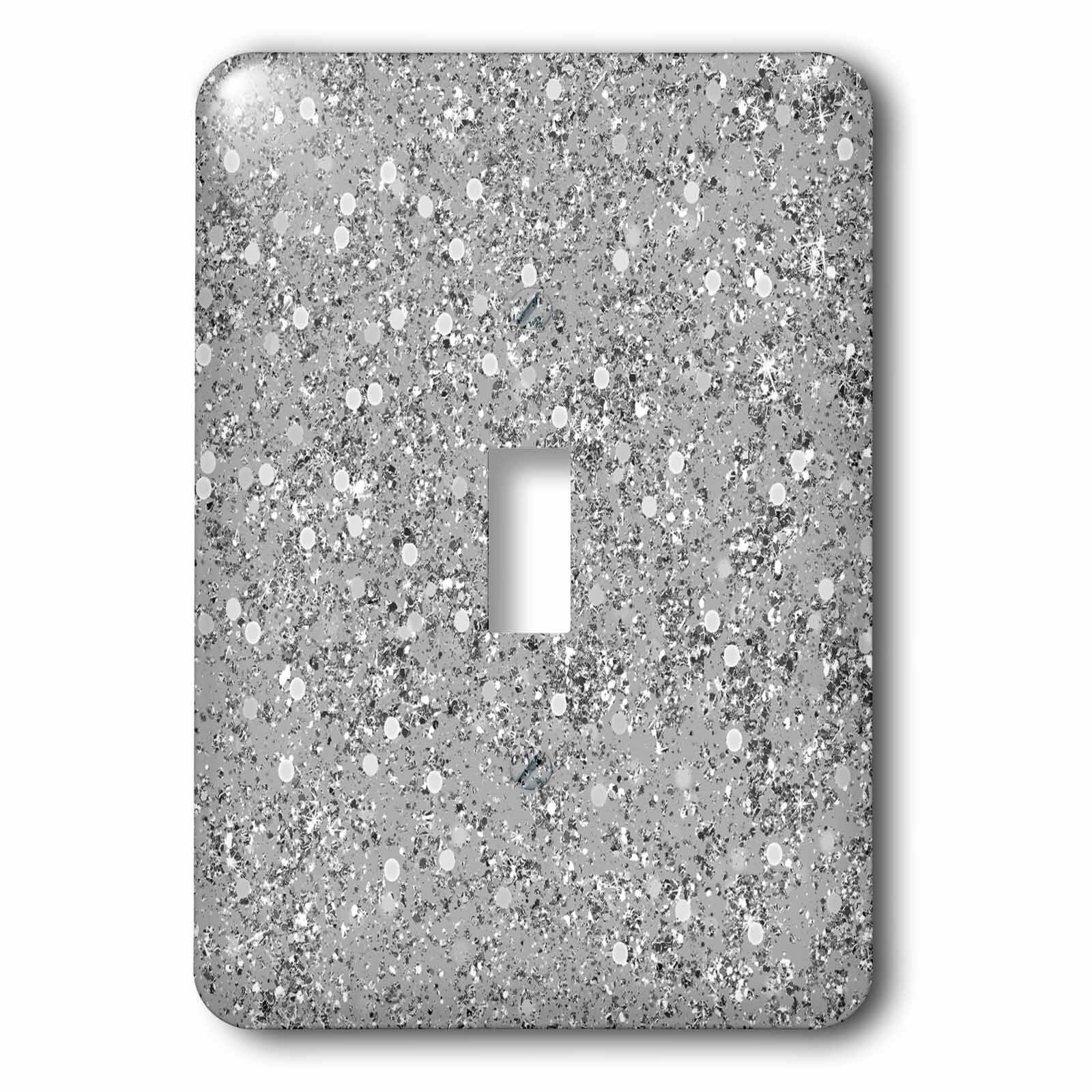 Includes screws USA standard Silver Glittered 4 toggle Electrical Switch Plate 