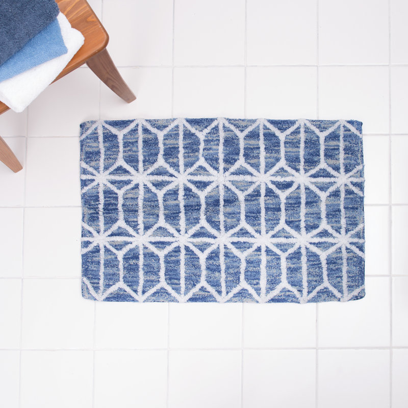 Garley Hexagon Border Rectangle 100 Cotton Non Slip Geometric Bath Rug Reviews Allmodern