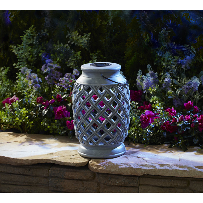 Breakwater Bay Dennison Solar Powered Resin Decorative Lantern