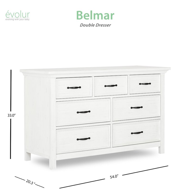 evolur belmar double dresser rustic grey