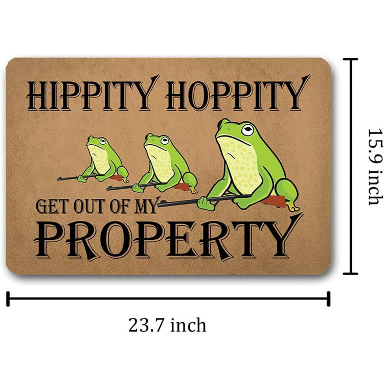 Hippity Hoppity Get Off My Property Welcome Mat Custom Funny Doormat 