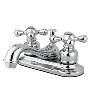 Restoration Double Handle Centerset Bathroom Sink Faucet with ABS Pop-Up Drain