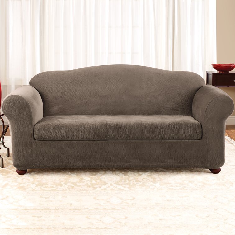 Sure Fit Stretch Pique Box Cushion Sofa Slipcover & Reviews | Wayfair