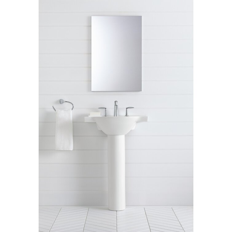 Dune KOHLER K-5266-4-NY Veer Pedestal Bathroom Sink with 4-Inch Centerset Faucet Holes 24-Inch 