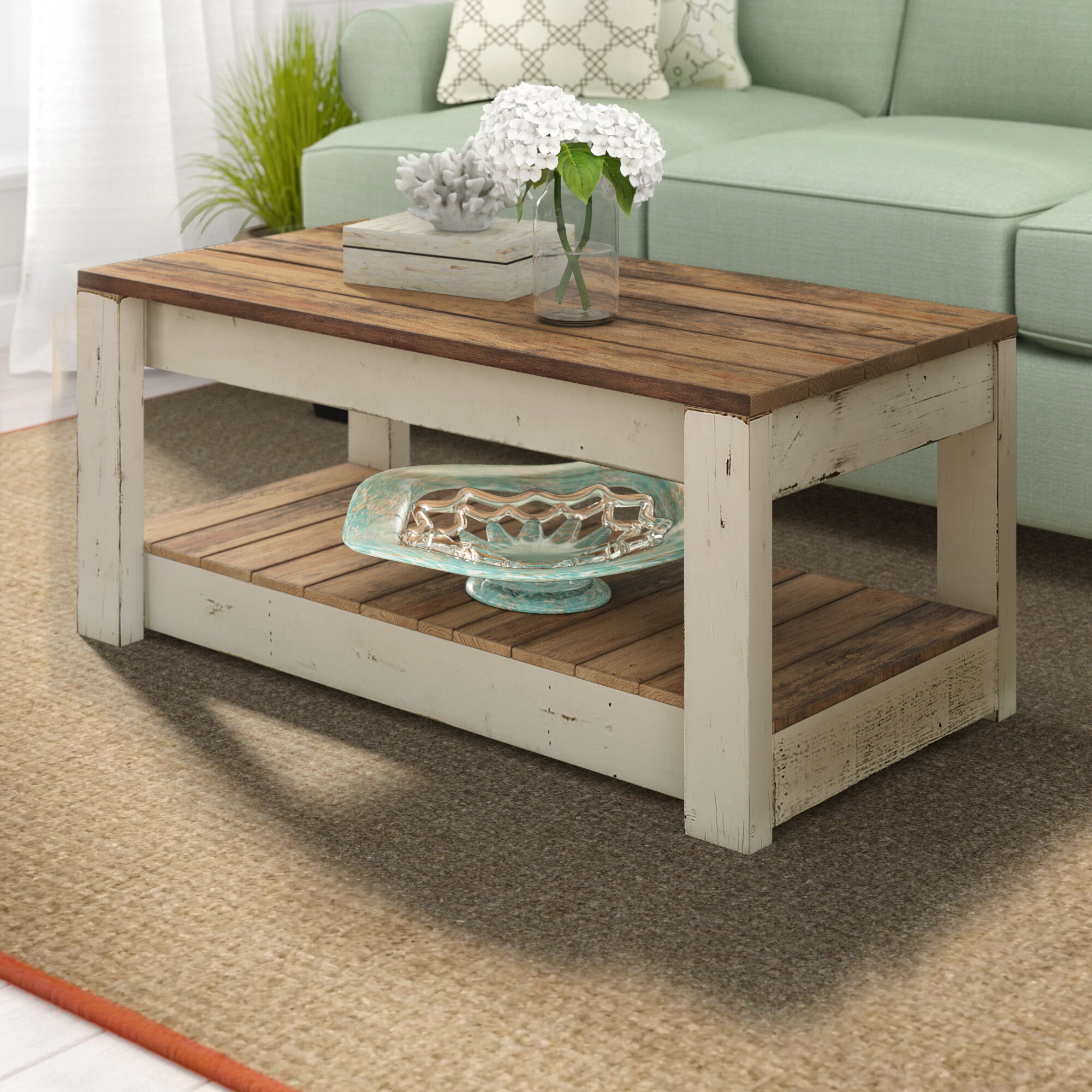 Coffee Tables Rosecliff Heights Elihu Solid Wood 4 Legs Coffee Table & Reviews | Wayfair