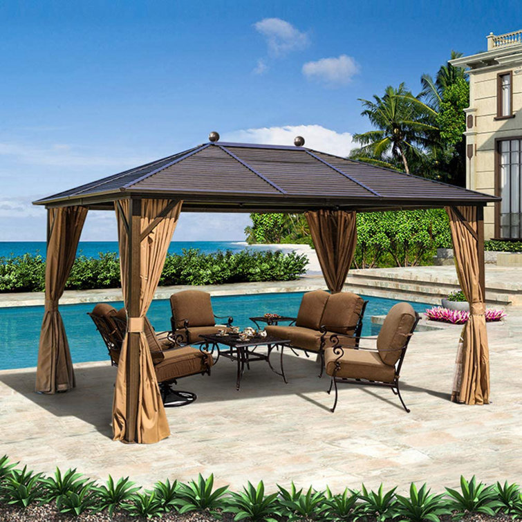 Erommy 10 Ft W 13 Ft D Aluminum Patio Gazebo Reviews Wayfair