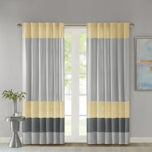 Aqua And Yellow Curtains Wayfair Liesel Striped Light Filtering Rod Pocket Single Curtain Panel