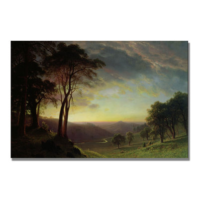 "The Sacramento River" by Albert Bierstadt Photographic Print on Canvas