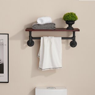 Everyday Towel Rack Bathroom Towel Rack Rustic bathroom towel rack 4 Tier Bath Storage Hotel Style Floating Shelf