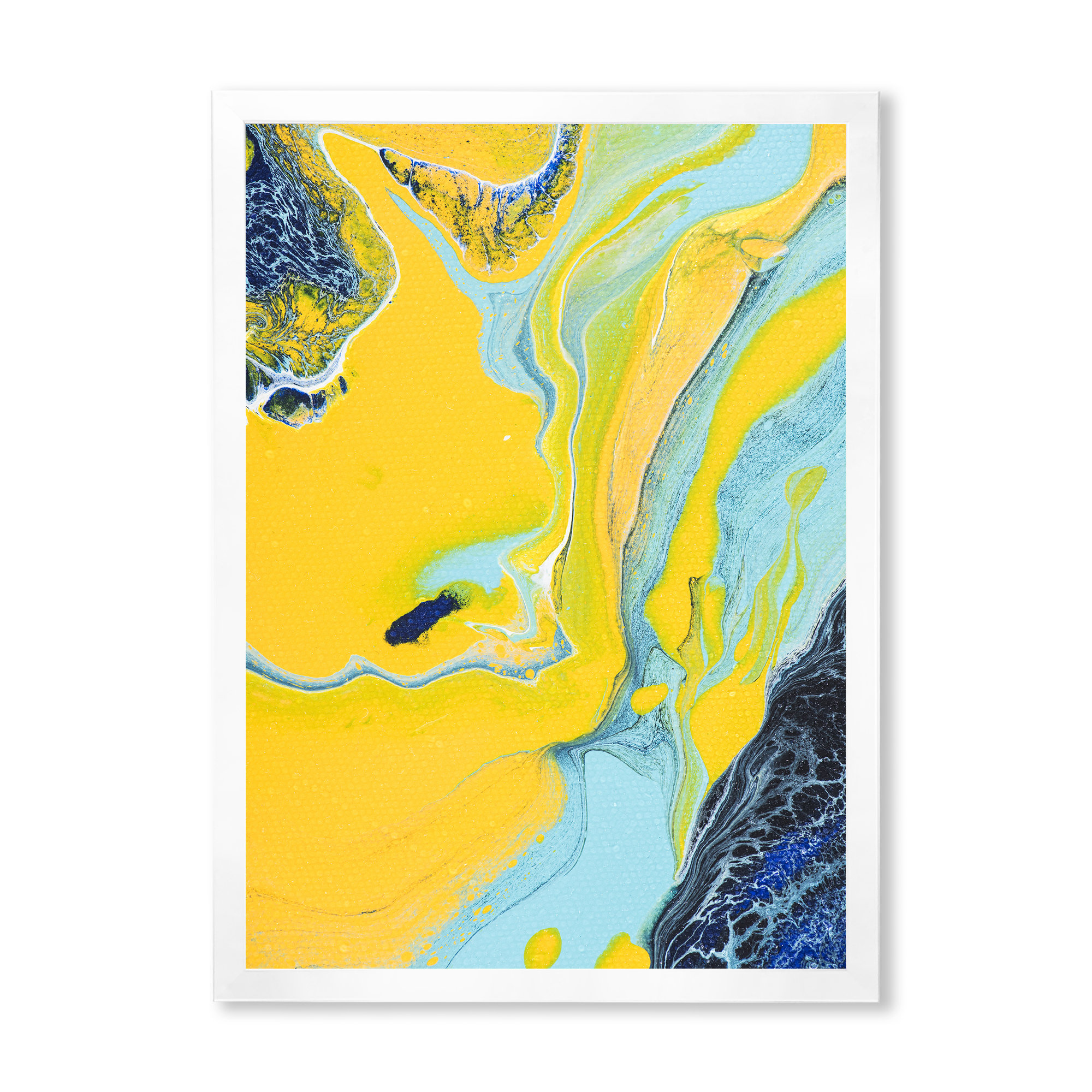 Wrought Studio Dark Blue And Yellow Marble Art IV Dark Blue And Yellow ...