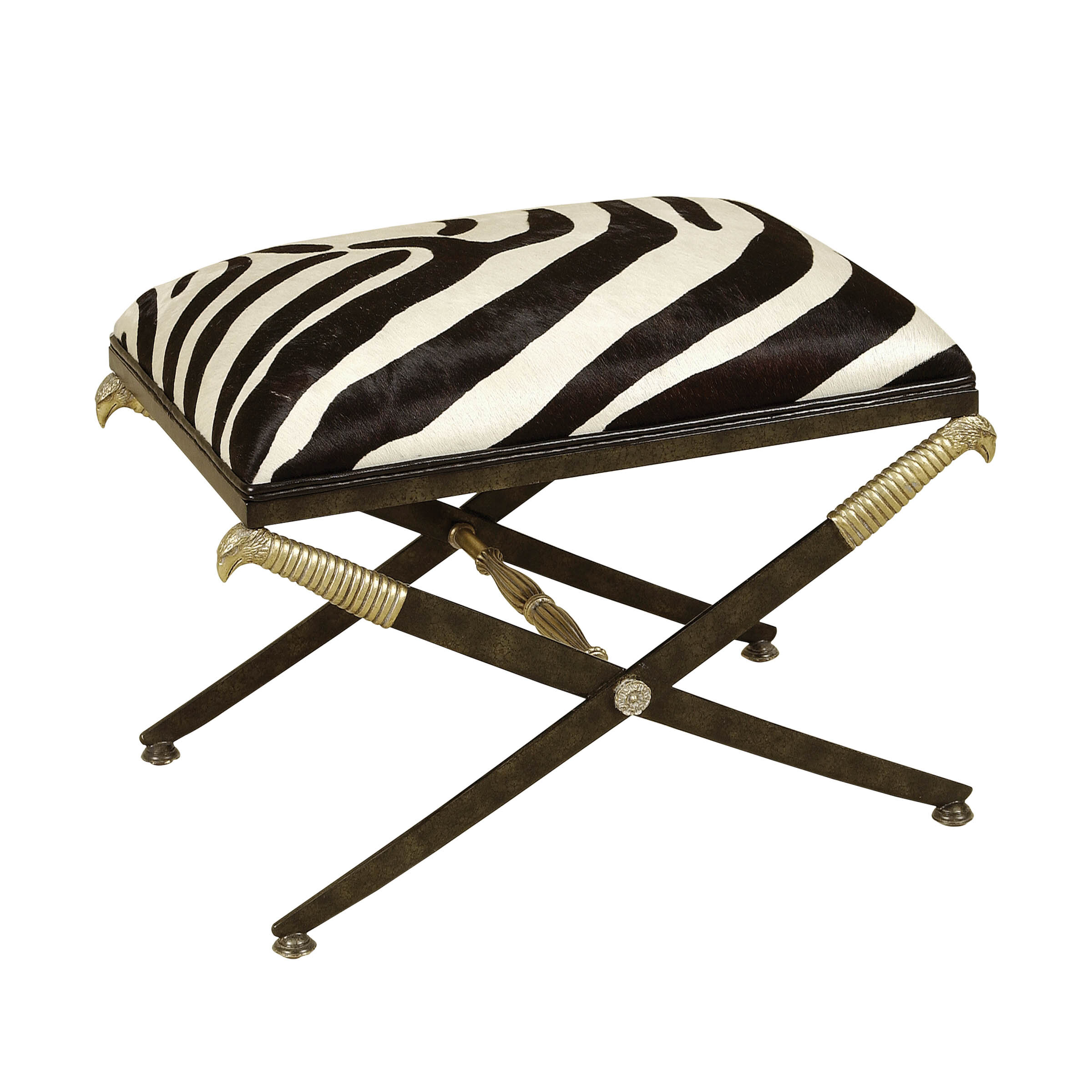 zebra upholstered bench