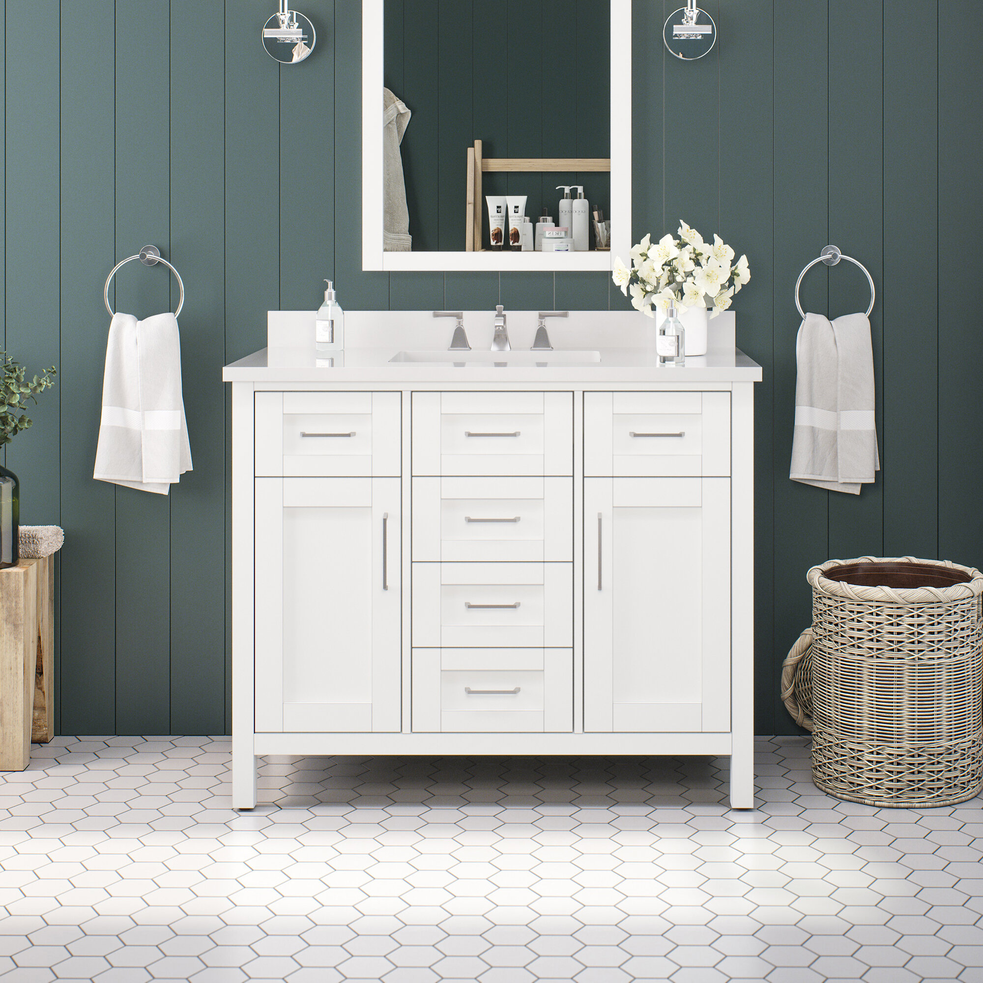 Gracie Oaks Gwennan 42 Single Bathroom Vanity Set Reviews Wayfair