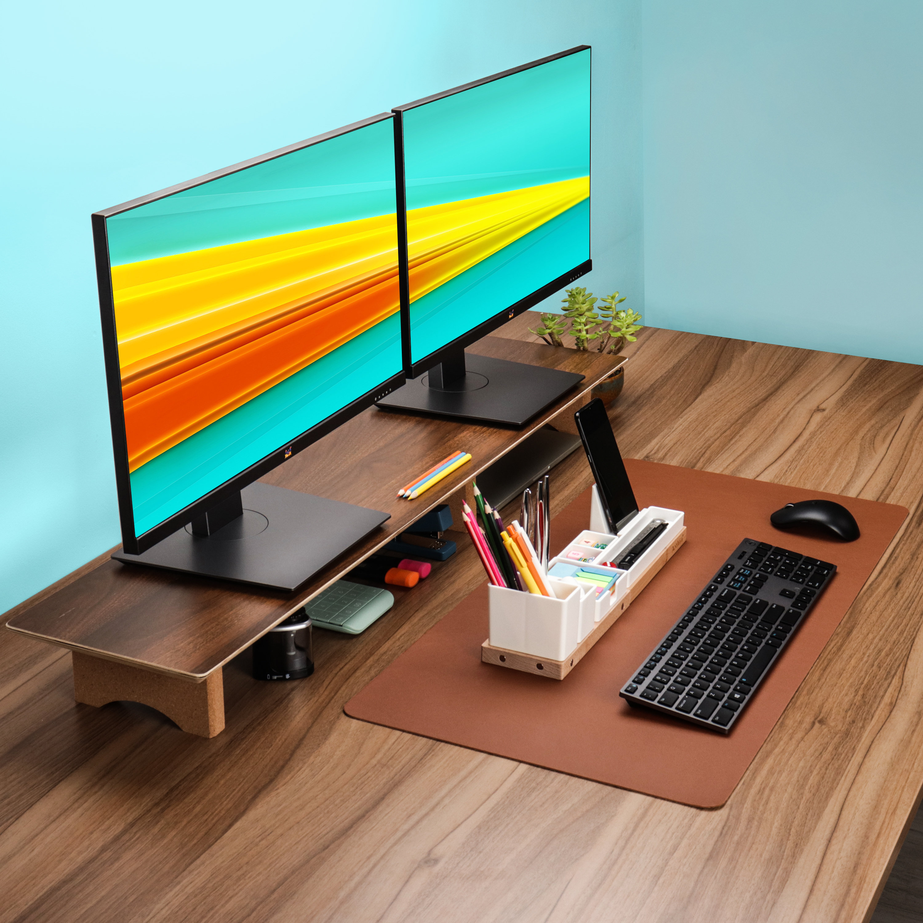 Inbox Zero Large Dual Monitor Stand For 