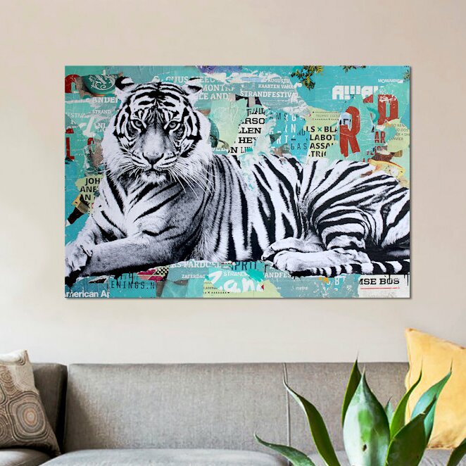 Big Cat Wall Art - 'Tigerstyle III' Graphic Art Print on Canvas