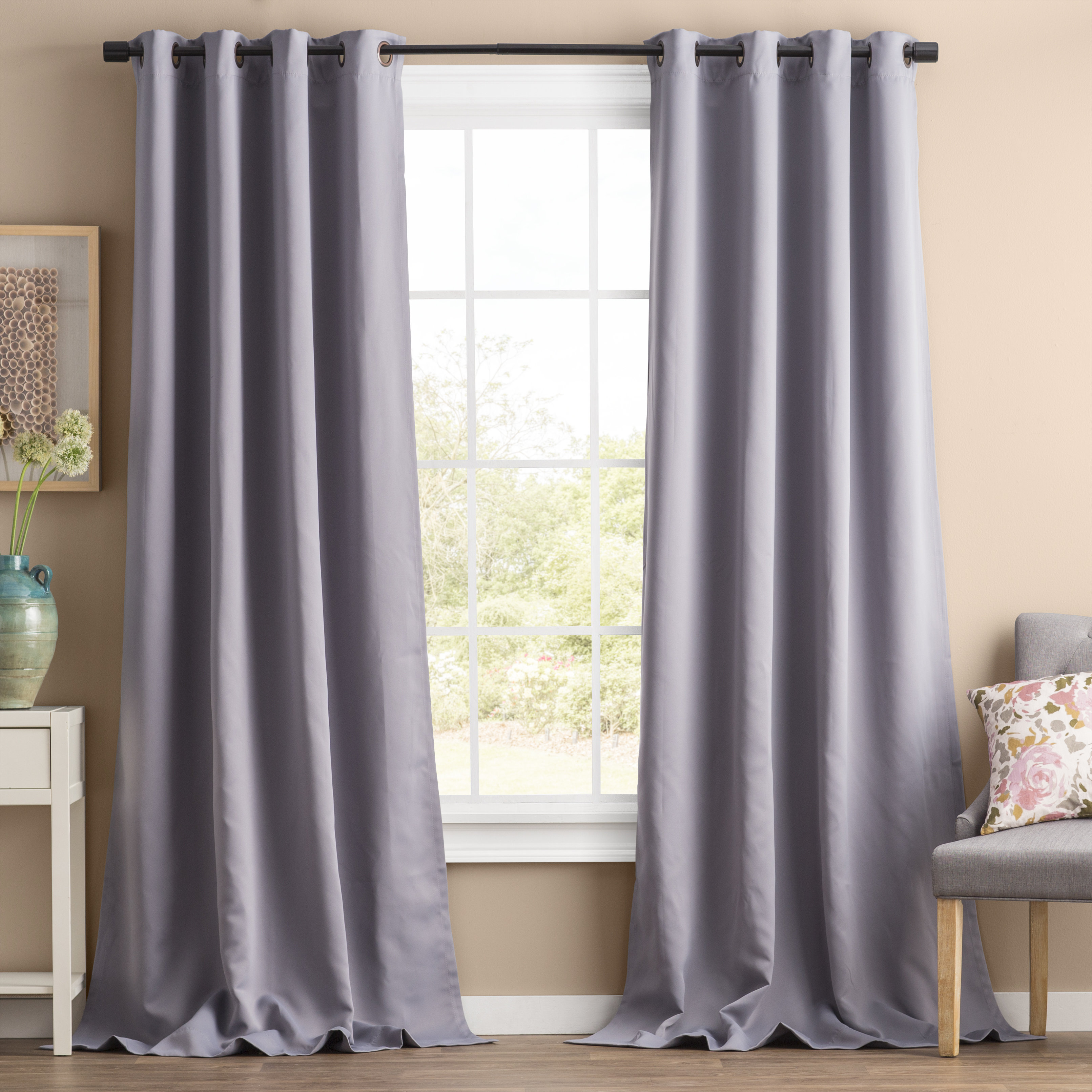 Best Home Fashion Inc Solid Blackout Thermal Grommet 2 Curtains