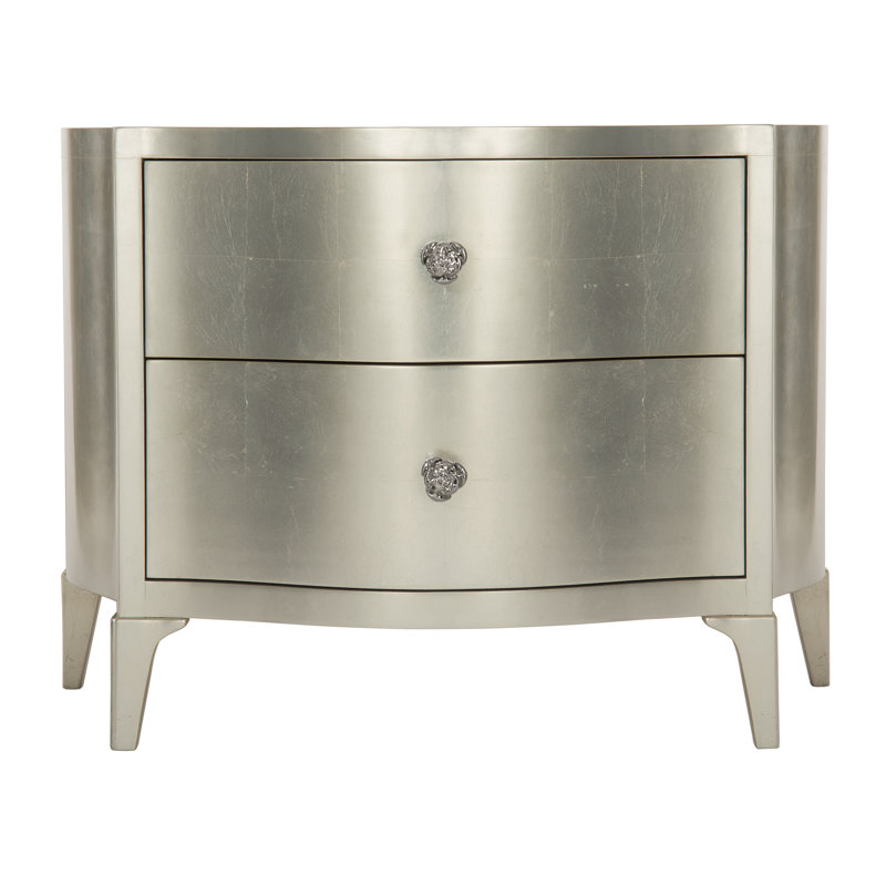 Bernhardt Calista 2 Drawer Bachelor S Chest In Silver Leaf Wayfair