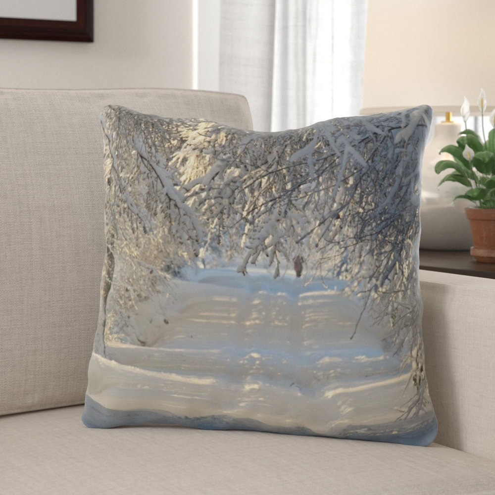 The Holiday Aisle Pouliot Winter Indoor Outdoor Canvas Throw Pillow Wayfair