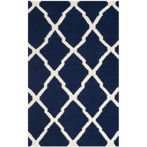 Dhurries Navy/Ivory Area Rug