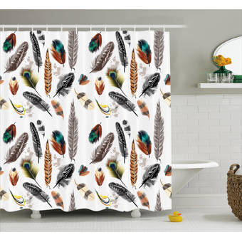 Latitude Run Allibert Bright Abstract Color For Premium Single Shower Curtain