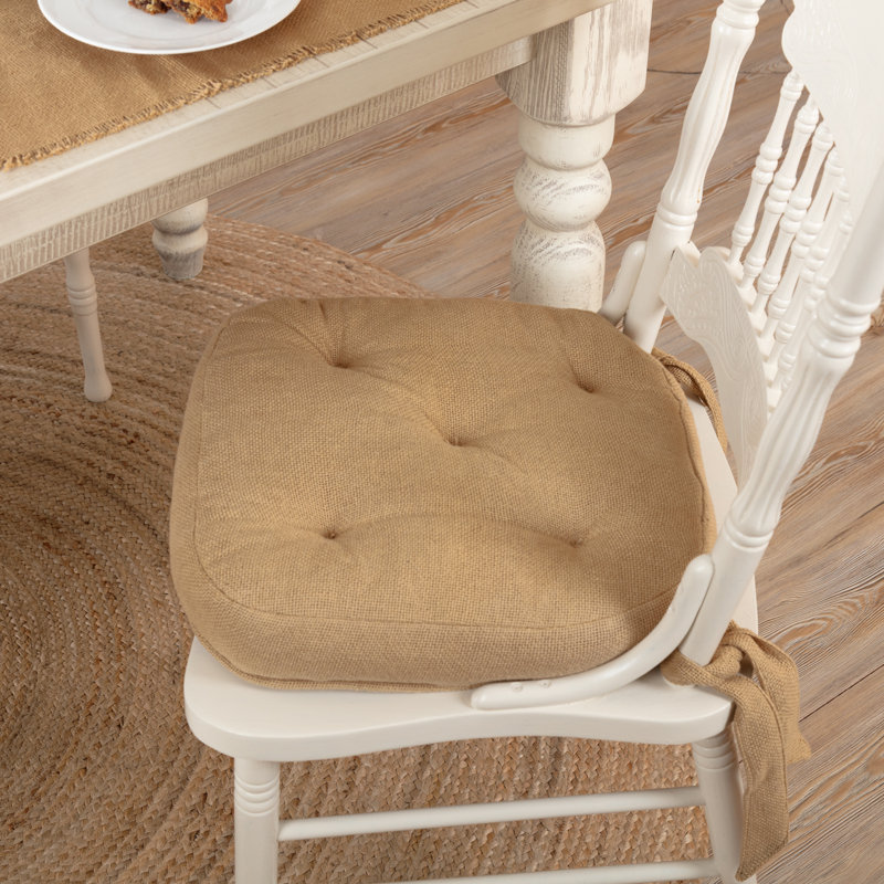 August Grove Burlap Natural Indoor Dining Chair Cushion Reviews Indoor Dining Chair Cushion