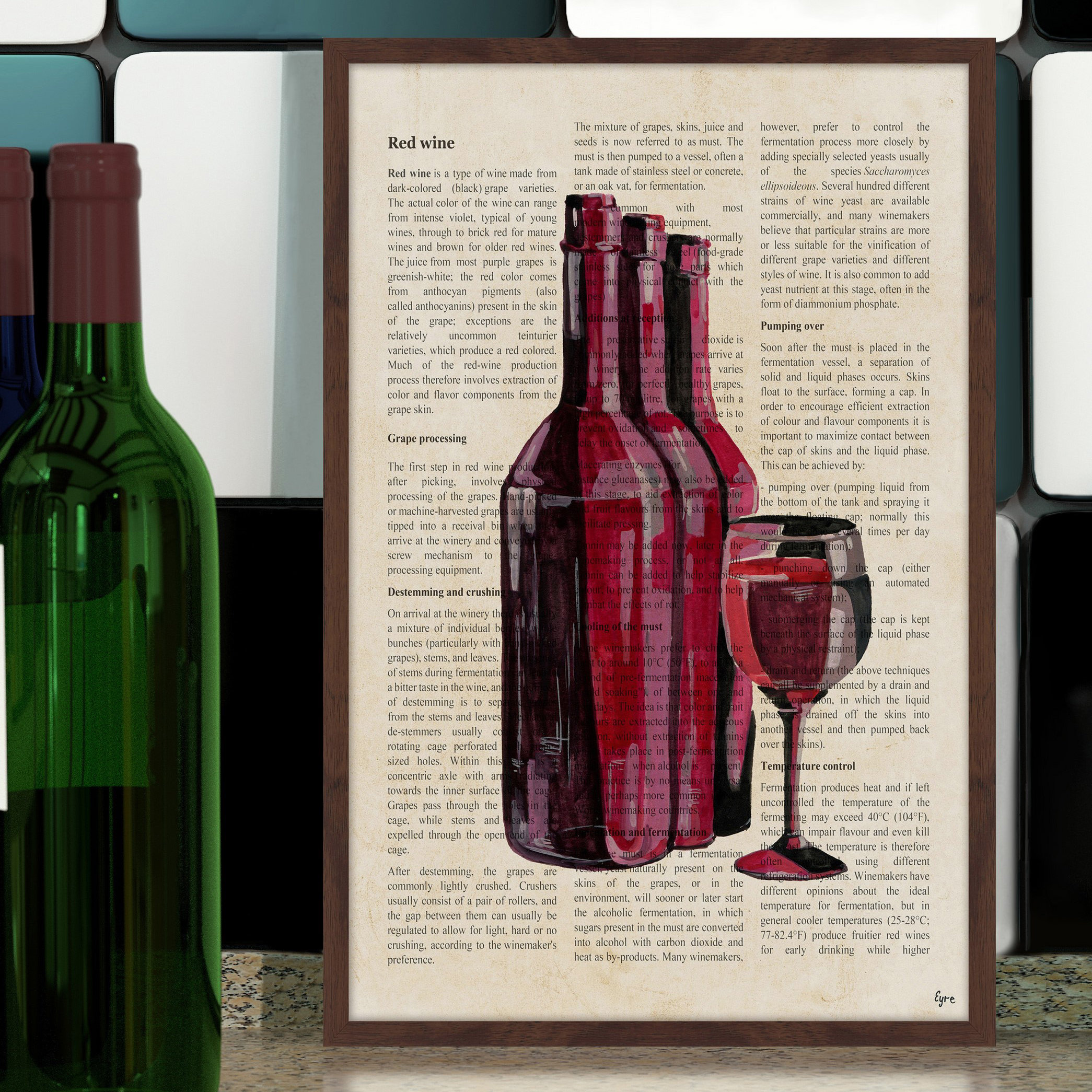 Fleur De Lis Living Red Wine History by Eyre Tarney Picture Frame