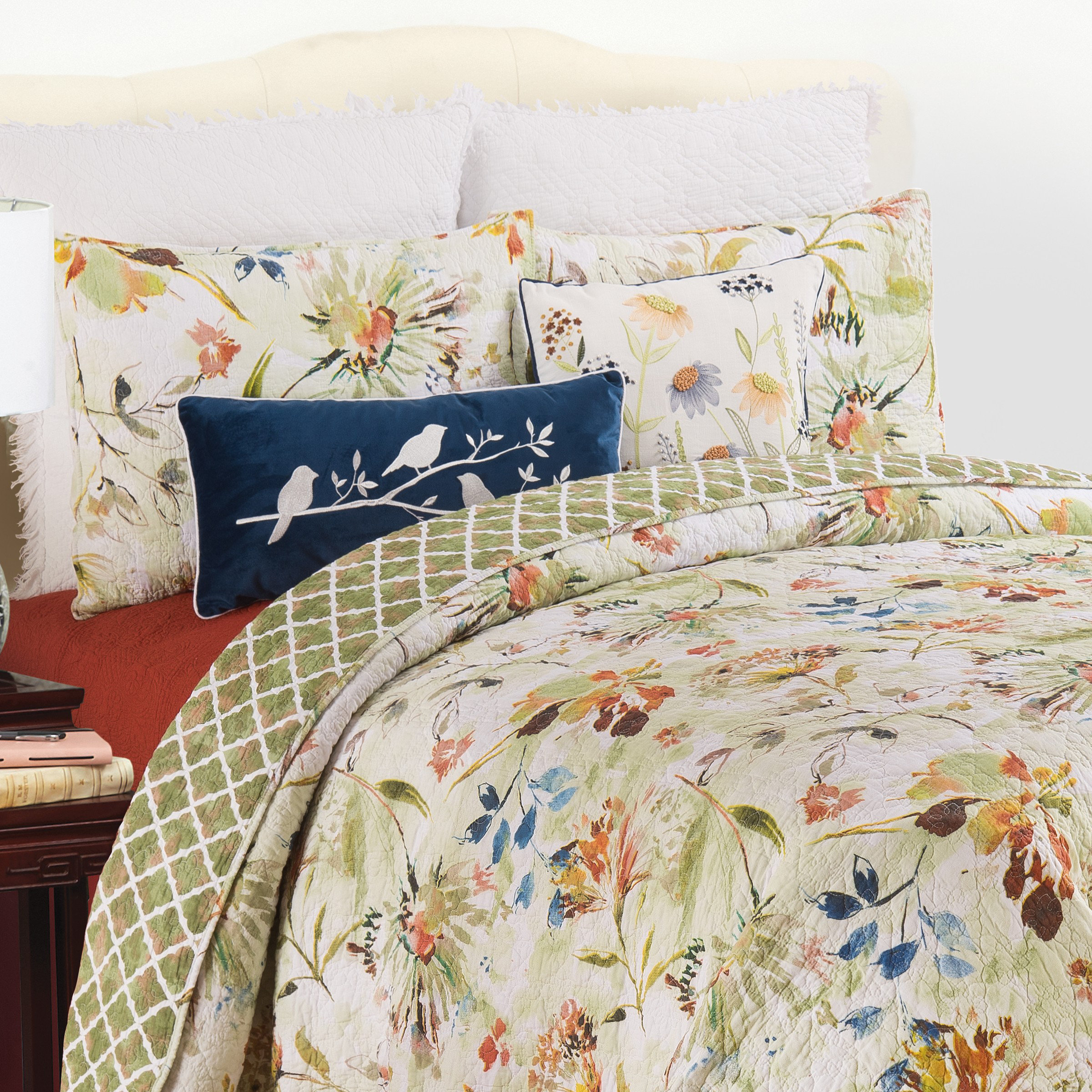Cotton Reversible 3 Piece Quilt Set 