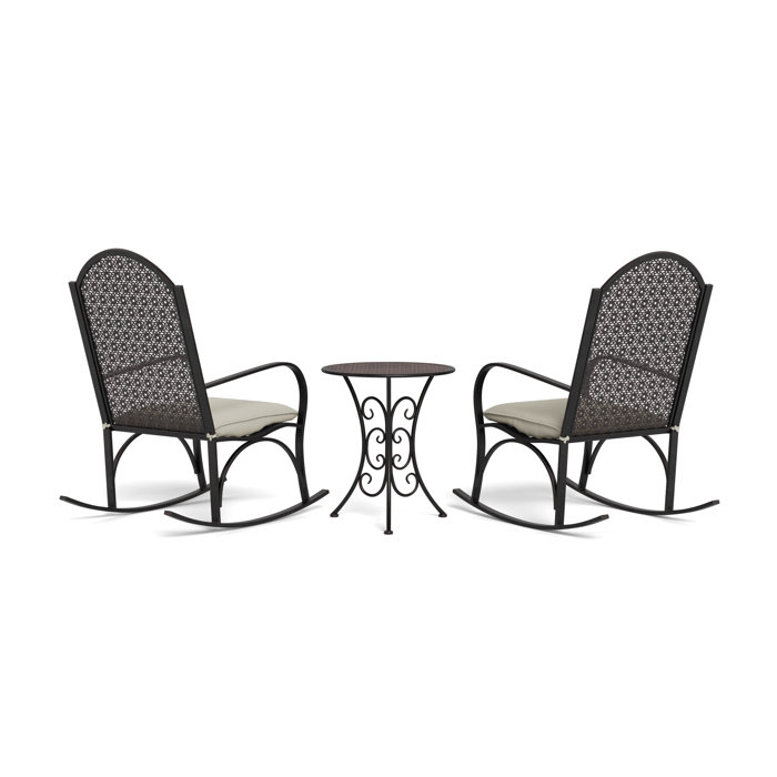 Tortuga Outdoor Metal Garden Rocker - 3Pc Set (2 rockers, 1 side table ...