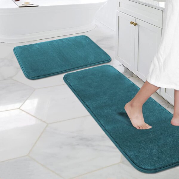 Green island Beauty Landscape Bathroom Door Mat Non Slip Flannel Rug Warm Carpet 