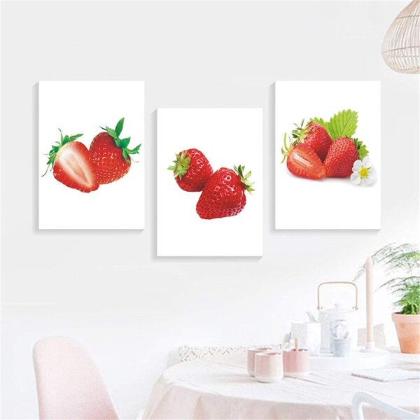 STRAWBERRY  WITH RED  BORDER 3 x 2 INCHES KITCHEN  MINI RUG  MINIATURE RUG 