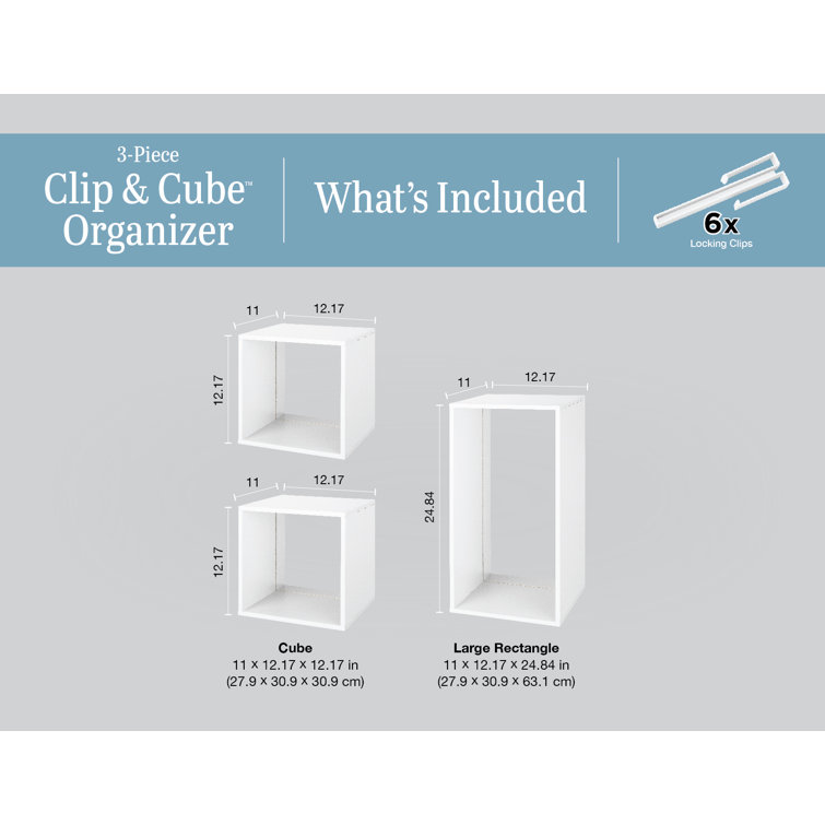 Whitmor Clip Cube 3 Piece Modular Organizing Storage System Reviews Wayfair