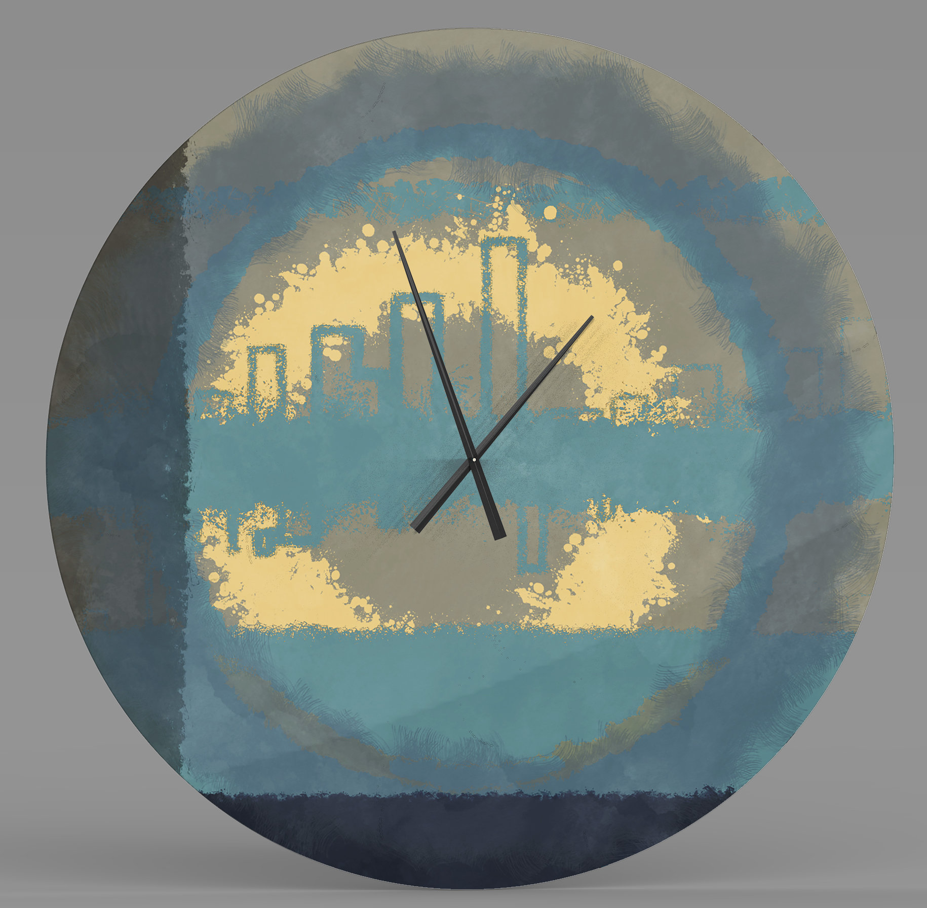 Ebern Designs Enormous Smacking Abstract Metal Wall Clock Wayfair