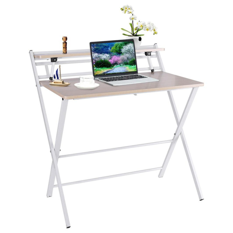 Inbox Zero Folding Study Desk For Small Space Home Office Desk Laptop Writing Table Wayfair Ca