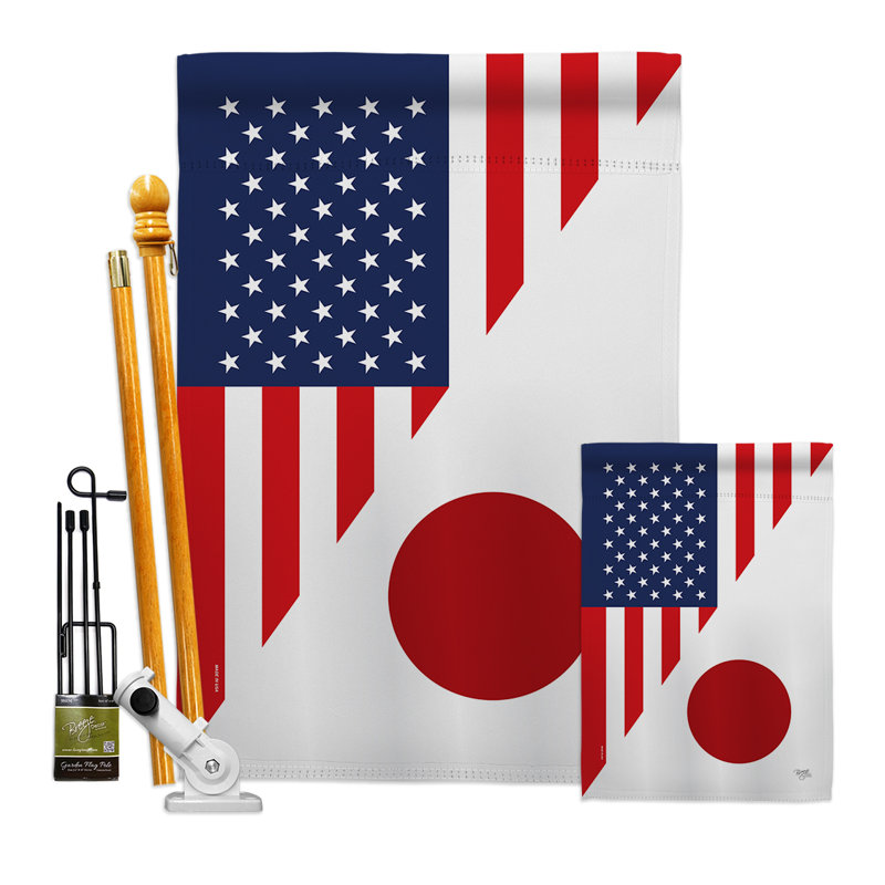 Breeze Decor American Japan Friendship Impressions Decorative 2 Sided 40 X 40 In Polyester Flag Set Wayfair
